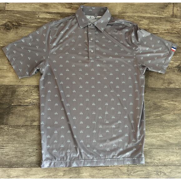 U Suck At Golf USAG Men’s Medium All Over Graphic Print Polo Gray Athleisure - Picture 9 of 9